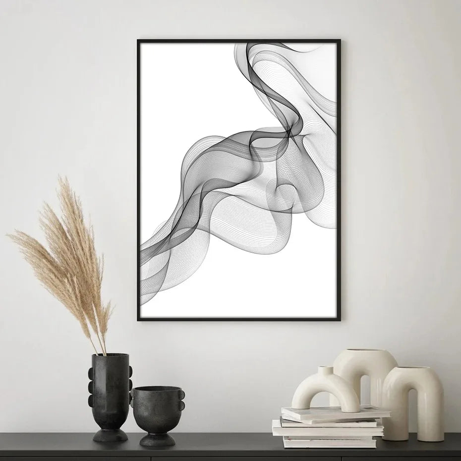 Black White Abstract Canvas