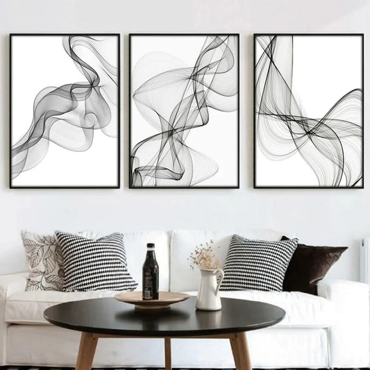 Black White Abstract Canvas